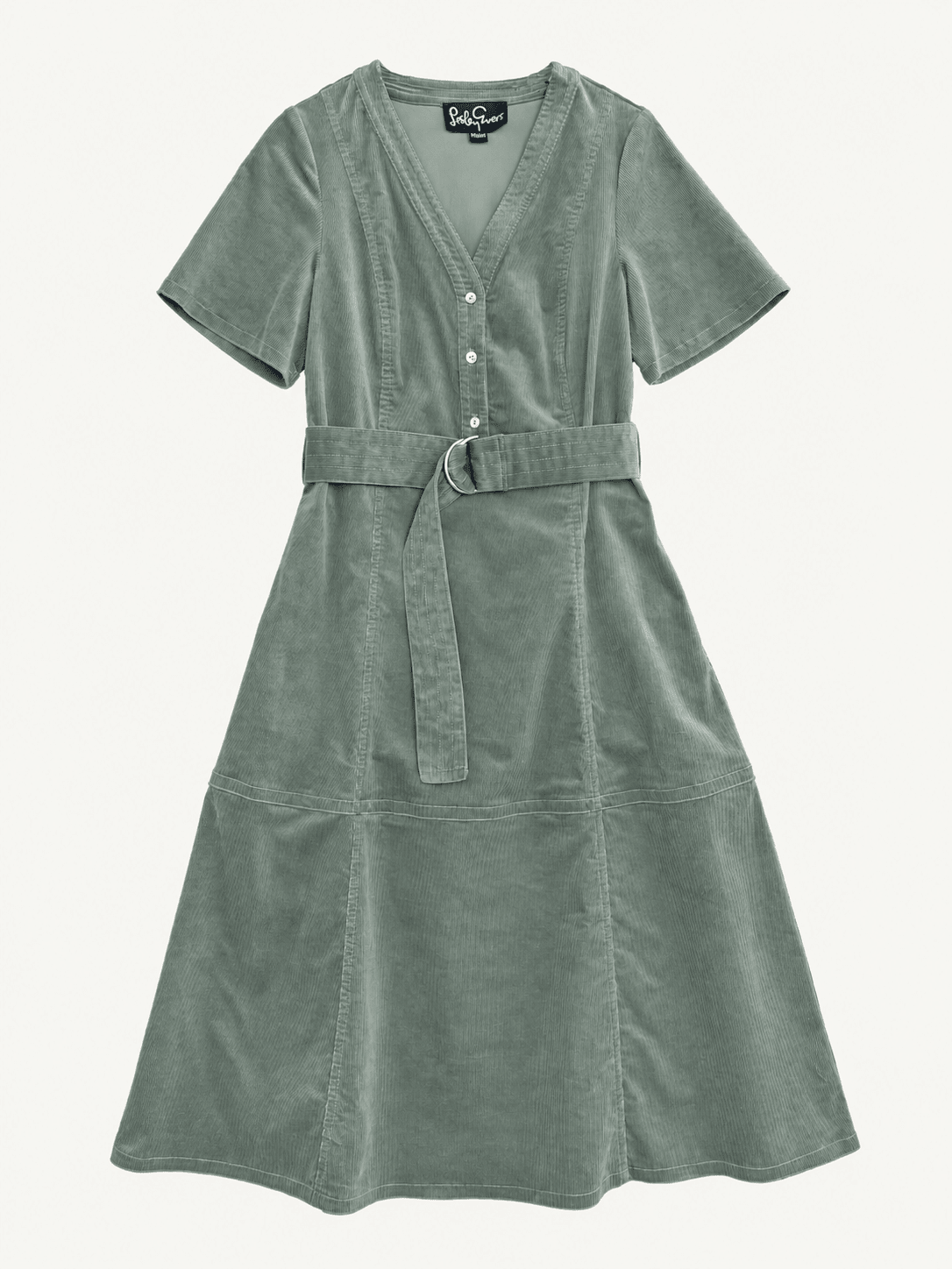 MAXINE dress Sage Corduroy - Lesley Evers-Dress-Shop-Shop/All Products