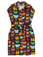 MELINDA dress Butterflies and Moths Brown - Lesley Evers - Best Seller - Shop - Shop/All Products