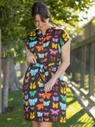 MELINDA dress Butterflies and Moths Brown - Lesley Evers - Best Seller - Shop - Shop/All Products