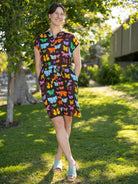 MELINDA dress Butterflies and Moths Brown - Lesley Evers - Best Seller - Shop - Shop/All Products