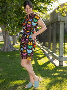 MELINDA dress Butterflies and Moths Brown - Lesley Evers - Best Seller - Shop - Shop/All Products