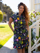 MELINDA dress Prairie Posy Navy - Lesley Evers - Best Seller - melinda - prairie posy