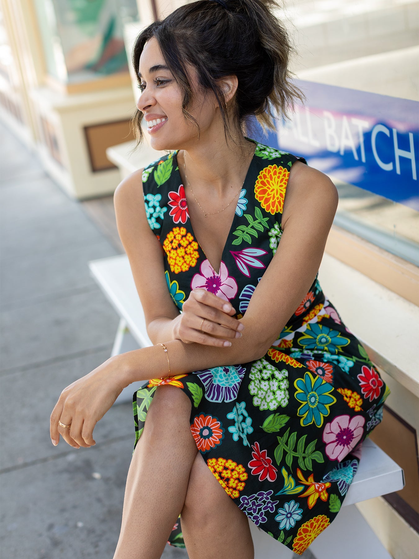 【美品】deres デレス　Fleur dual color stole MEREDITH dress Dazzle Flower – Lesley Evers