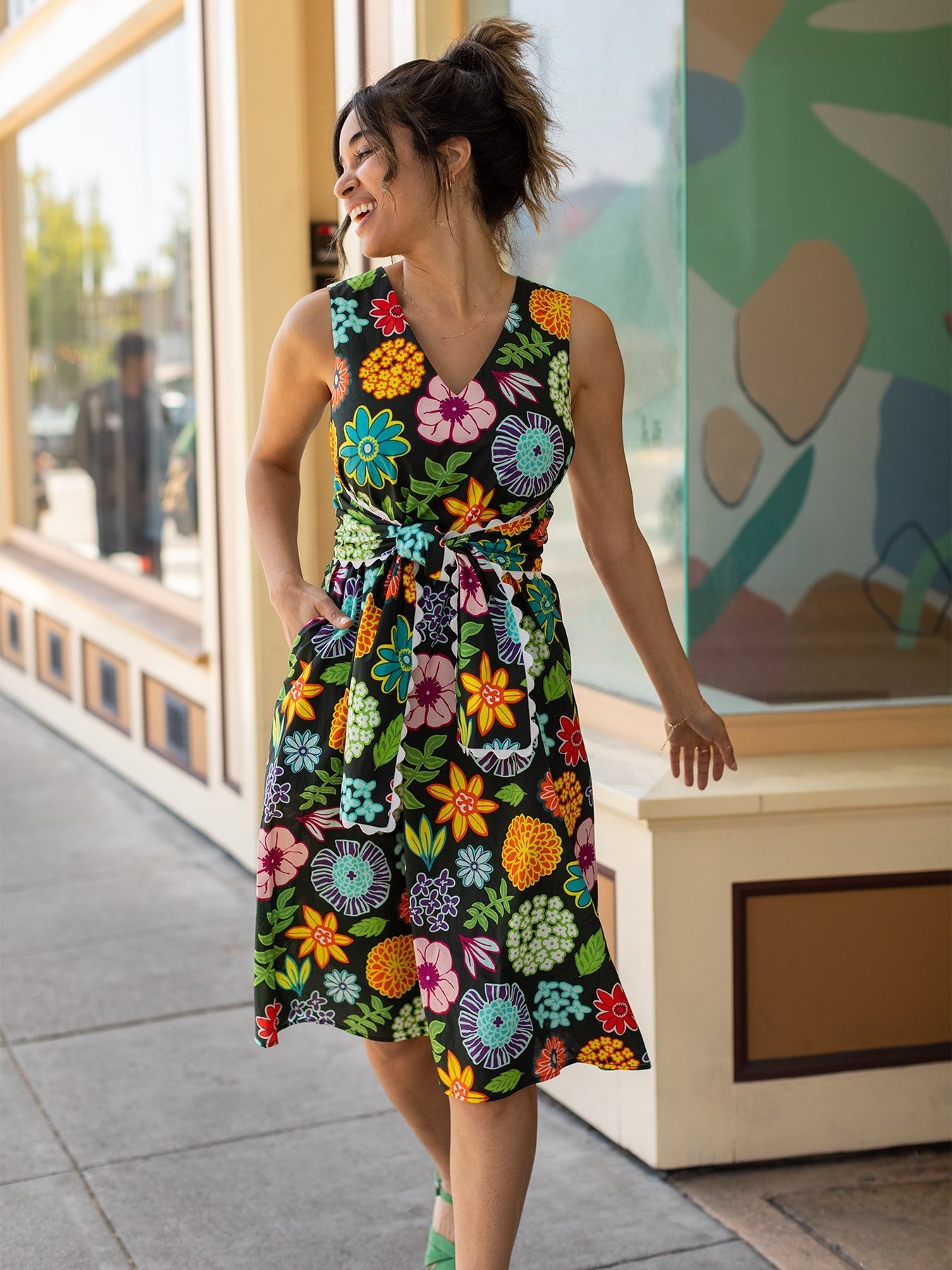 【美品】deres デレス　Fleur dual color stole MEREDITH dress Dazzle Flower – Lesley Evers
