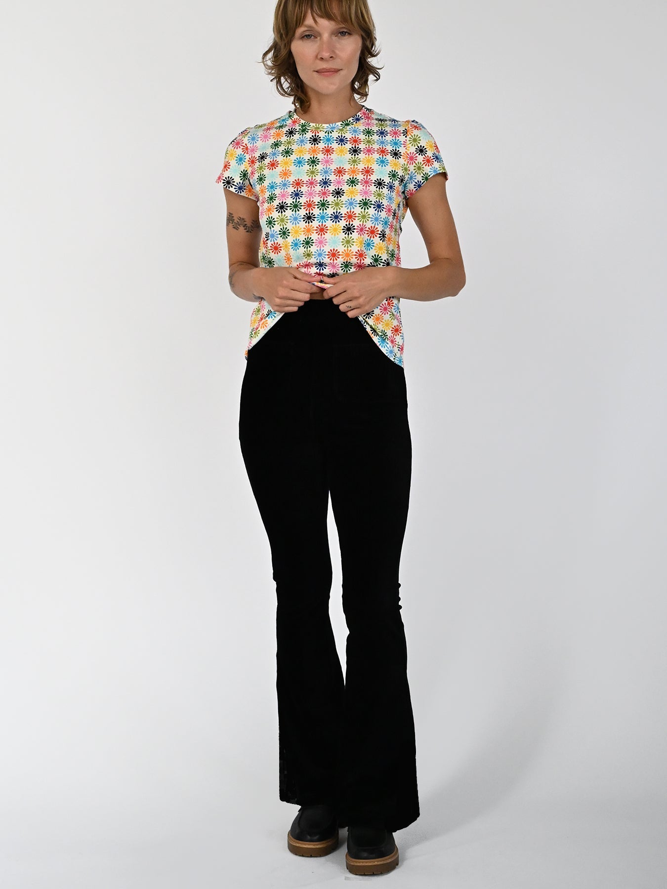 MICHELLE pant Black Corduroy - Lesley Evers-corduroy-pant-Pants