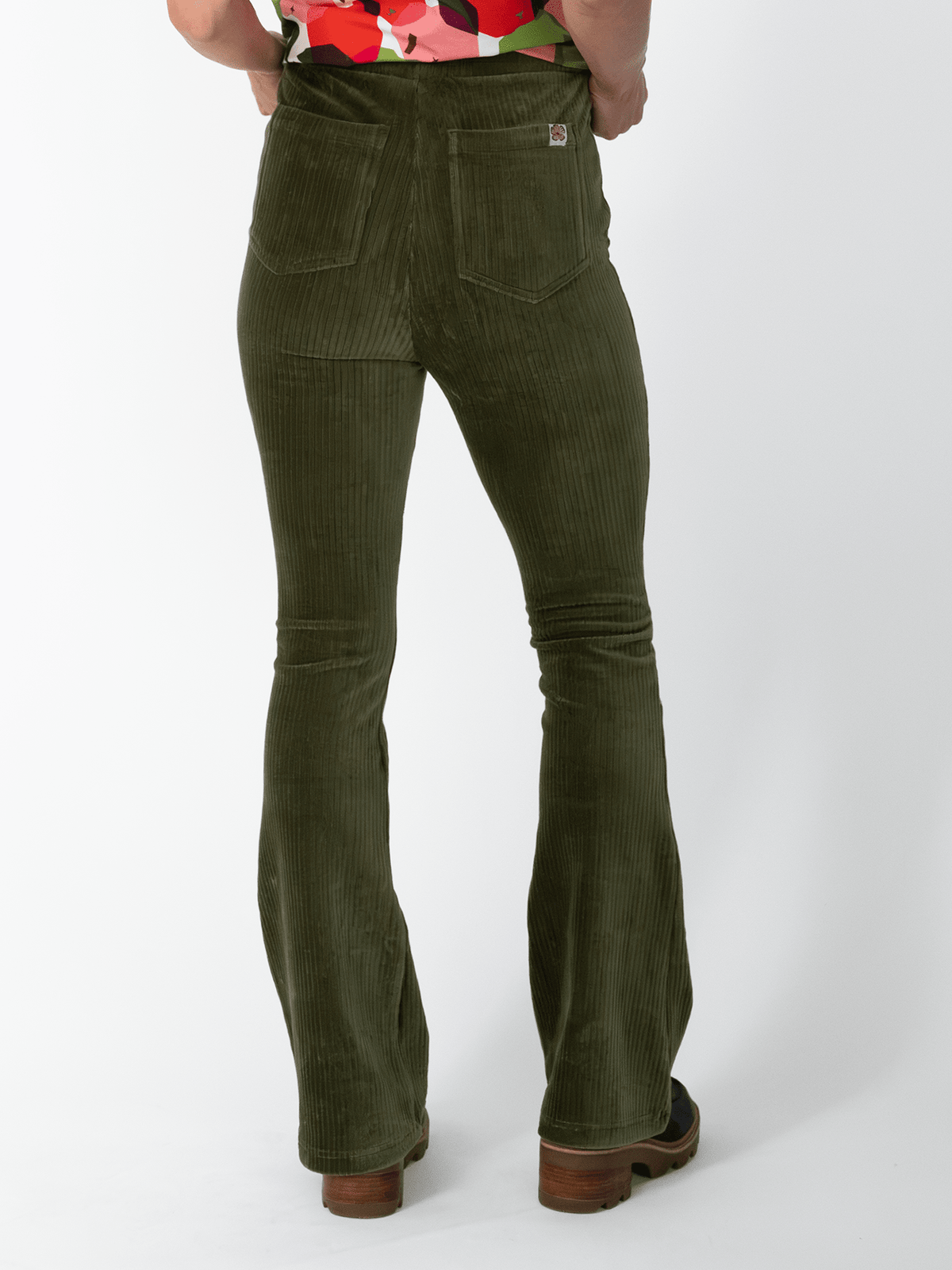 MICHELLE pant Olive Corduroy - Lesley Evers-corduroy-pant-Pants