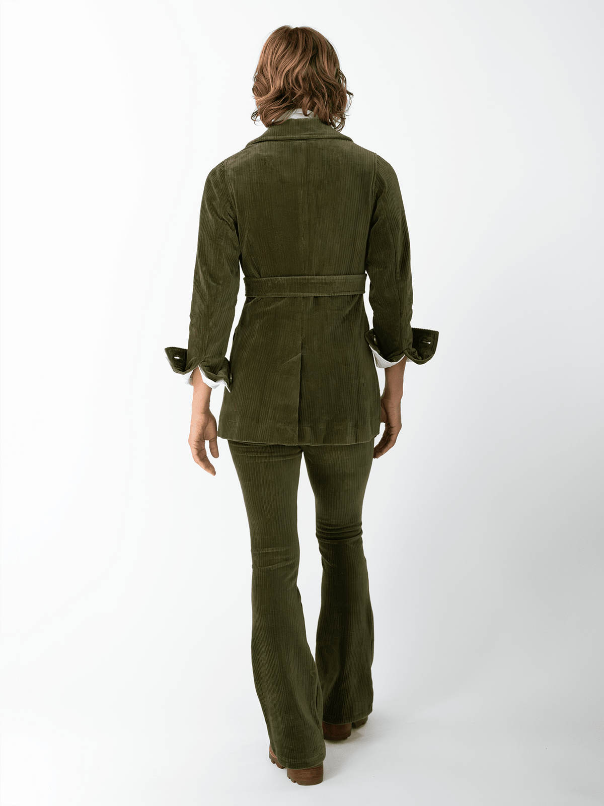 MICHELLE pant Olive Corduroy - Lesley Evers-corduroy-pant-Pants