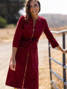 MILLICENT dress Burgundy Corduroy - Lesley Evers-Best Seller-denim-Dress