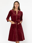 MILLICENT dress Burgundy Corduroy - Lesley Evers-Best Seller-denim-Dress