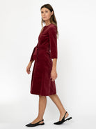 MILLICENT dress Burgundy Corduroy - Lesley Evers-Best Seller-denim-Dress