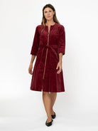 MILLICENT dress Burgundy Corduroy - Lesley Evers-Best Seller-denim-Dress