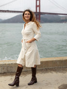 MILLICENT dress Ivory Corduroy - Lesley Evers - Best Seller - denim - Dress