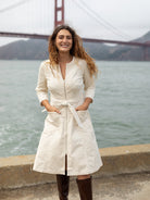 MILLICENT dress Ivory Corduroy - Lesley Evers - Best Seller - denim - Dress