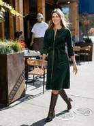 MILLICENT dress Pine Corduroy - Lesley Evers-Best Seller-denim-Dress
