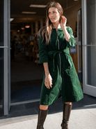 MILLICENT dress Pine Corduroy - Lesley Evers-Best Seller-denim-Dress