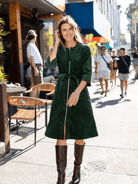MILLICENT dress Pine Corduroy - Lesley Evers-Best Seller-denim-Dress