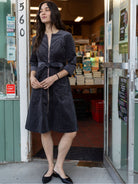 MILLICENT dress Slate Corduroy - Lesley Evers-Best Seller-denim-Dress