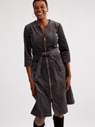 MILLICENT dress Slate Corduroy - Lesley Evers-Best Seller-denim-Dress