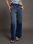 MILLY jeans Denim - Lesley Evers-Bottoms-cotton pants-denim