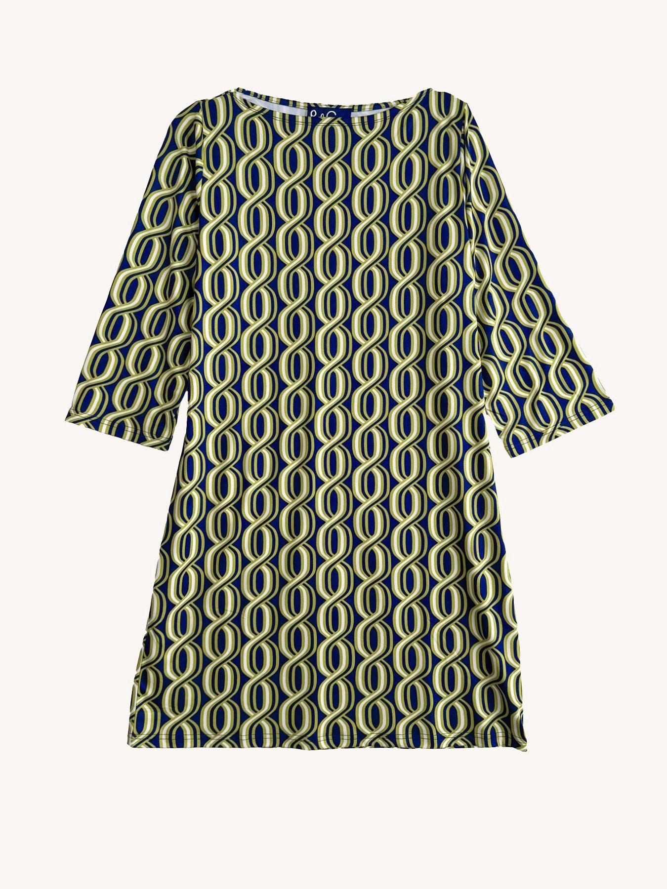 MINDY dress Helix Navy - Lesley Evers-boat neck-boatneck-Pink