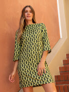 MINDY dress Helix Navy - Lesley Evers-boat neck-boatneck-Pink