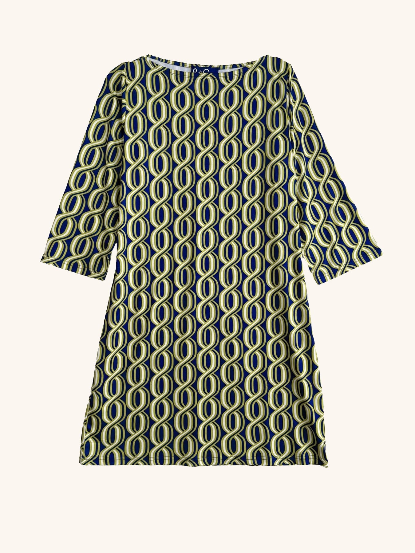 MINDY dress Helix Navy - Lesley Evers-boat neck-boatneck-Pink