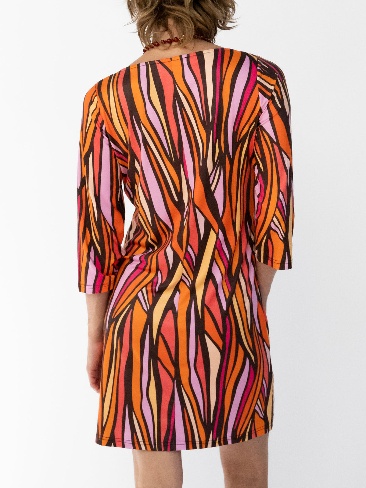 MINDY dress Seagrass Pink - Lesley Evers-boat neck-boatneck-Pink