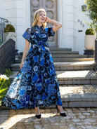 MIRABELLE dress Full Bloom Blue - Lesley Evers-cotton dress-Dress-gown