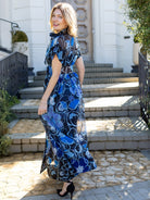 MIRABELLE dress Full Bloom Blue - Lesley Evers-cotton dress-Dress-gown