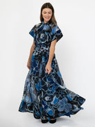 MIRABELLE dress Full Bloom Blue - Lesley Evers-cotton dress-Dress-gown