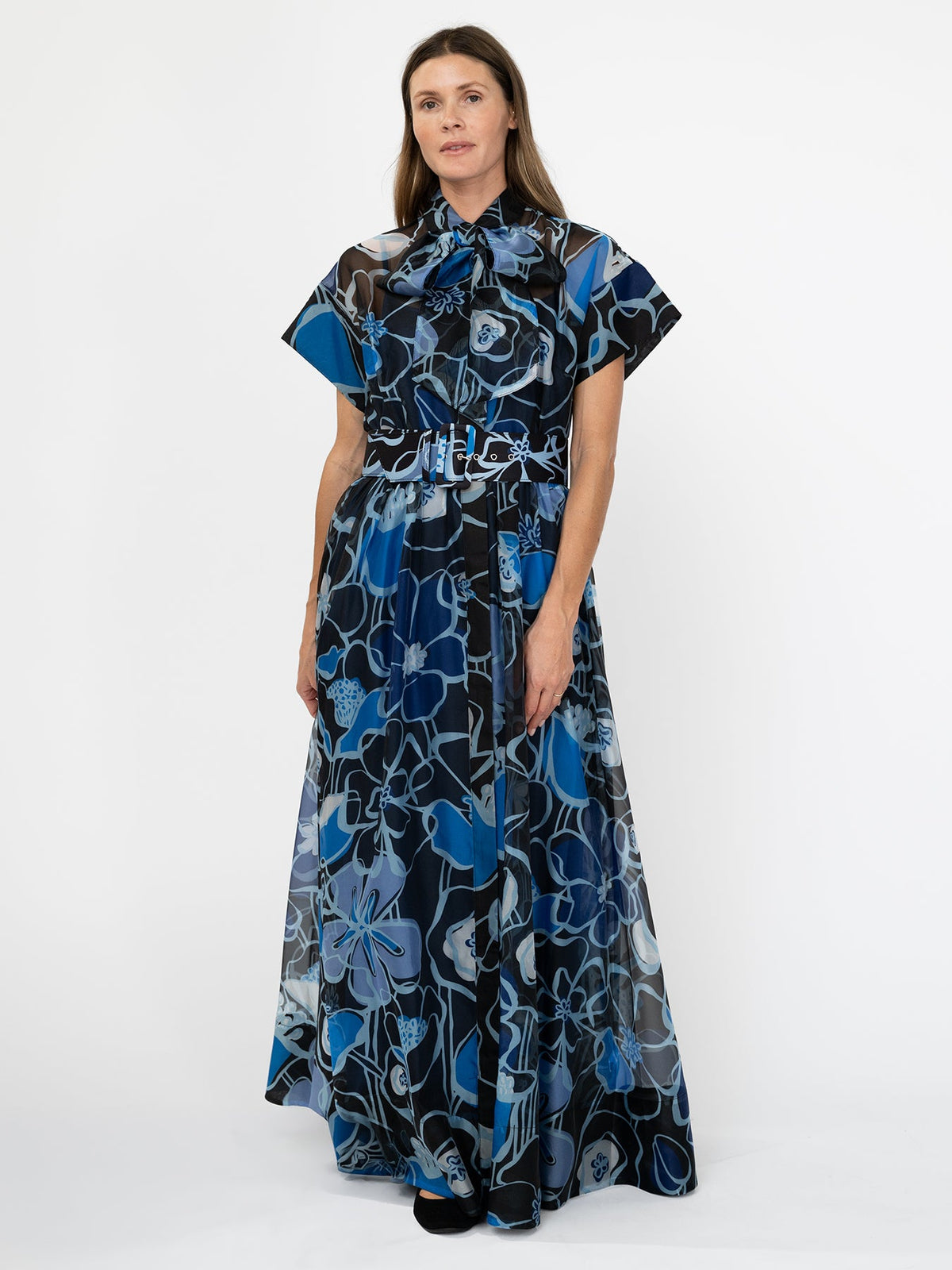 MIRABELLE dress Full Bloom Blue - Lesley Evers-cotton dress-Dress-gown