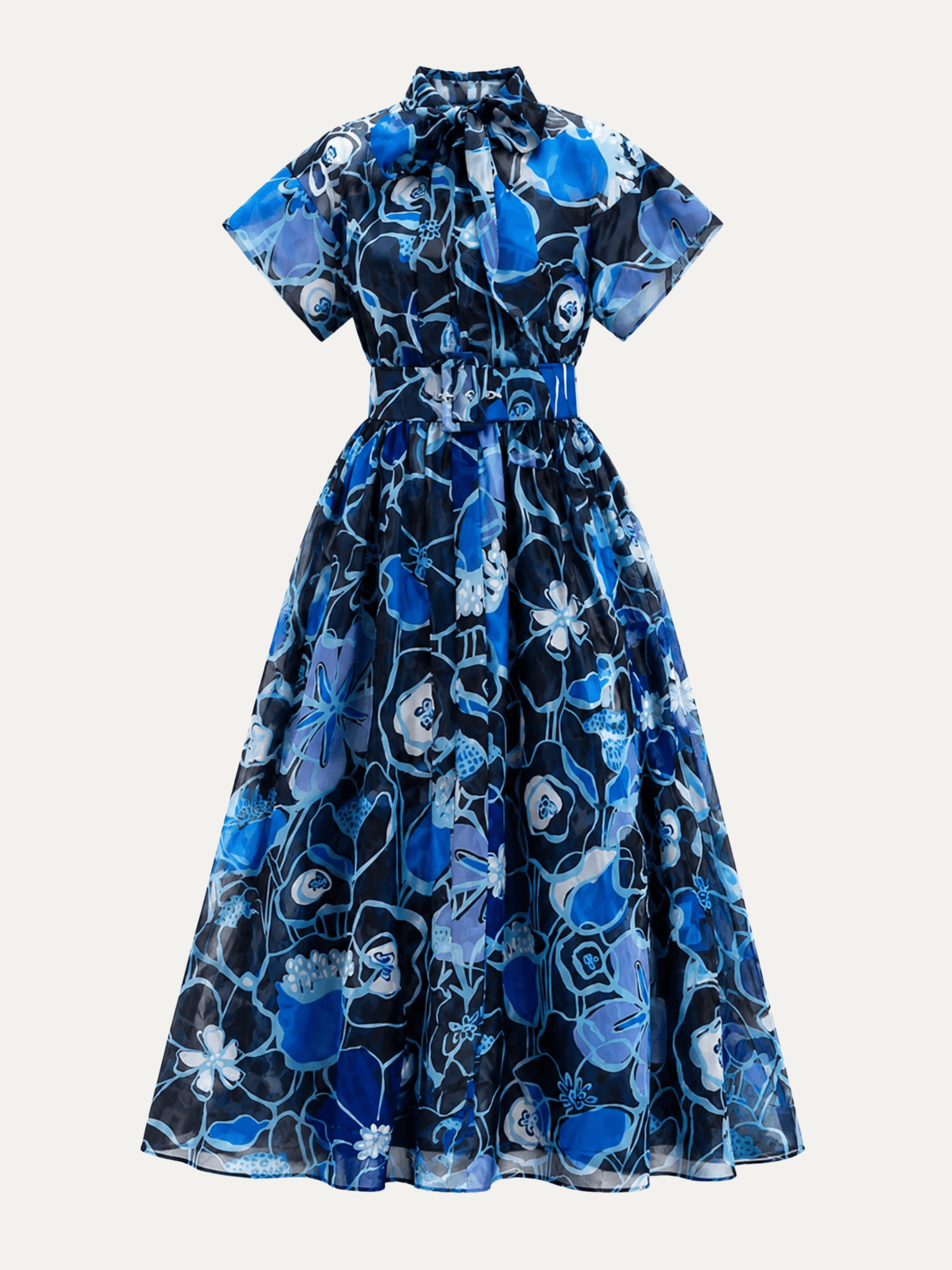 MIRABELLE dress Full Bloom Blue - Lesley Evers-cotton dress-Dress-gown