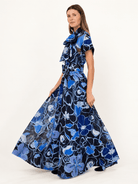 MIRABELLE dress Full Bloom Blue - Lesley Evers-cotton dress-Dress-gown