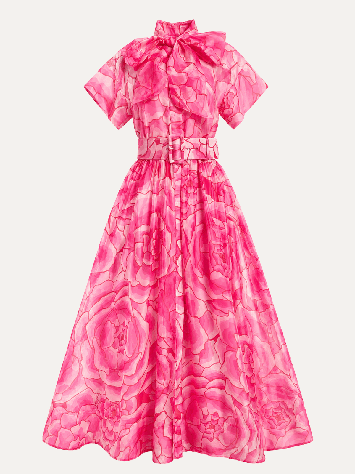 MIRABELLE dress Peonies Pink - Lesley Evers-cotton dress-Dress-gown