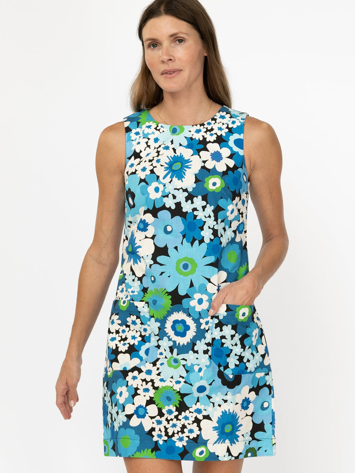 MOLLY Flower Power Blue - Lesley Evers-Best Seller-Blue-Dress
