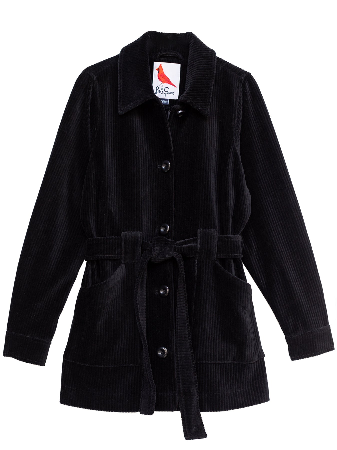 MORGAN coat Black Corduroy – Lesley Evers