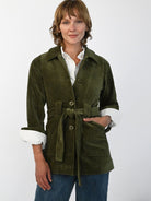 MORGAN coat Olive Corduroy - Lesley Evers-blazer-cord suit-Jacket