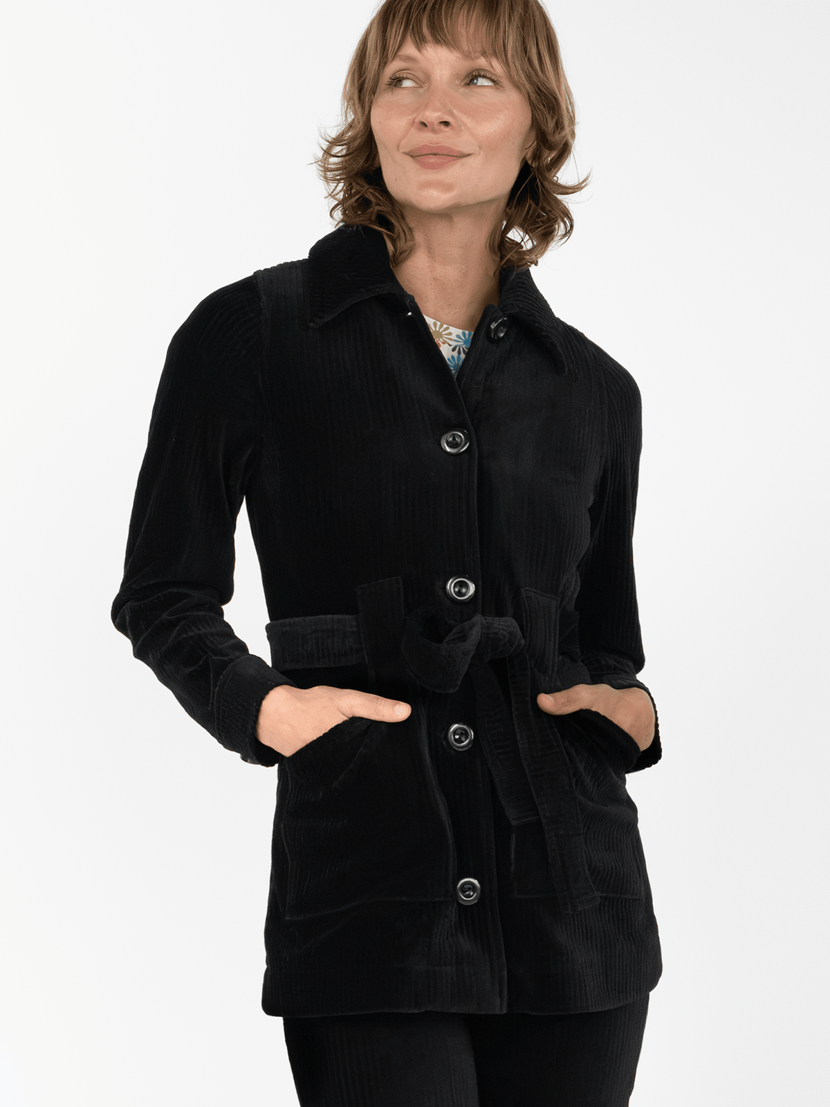 MORGAN jacket Black Corduroy - Lesley Evers-blazer-cord suit-Jacket