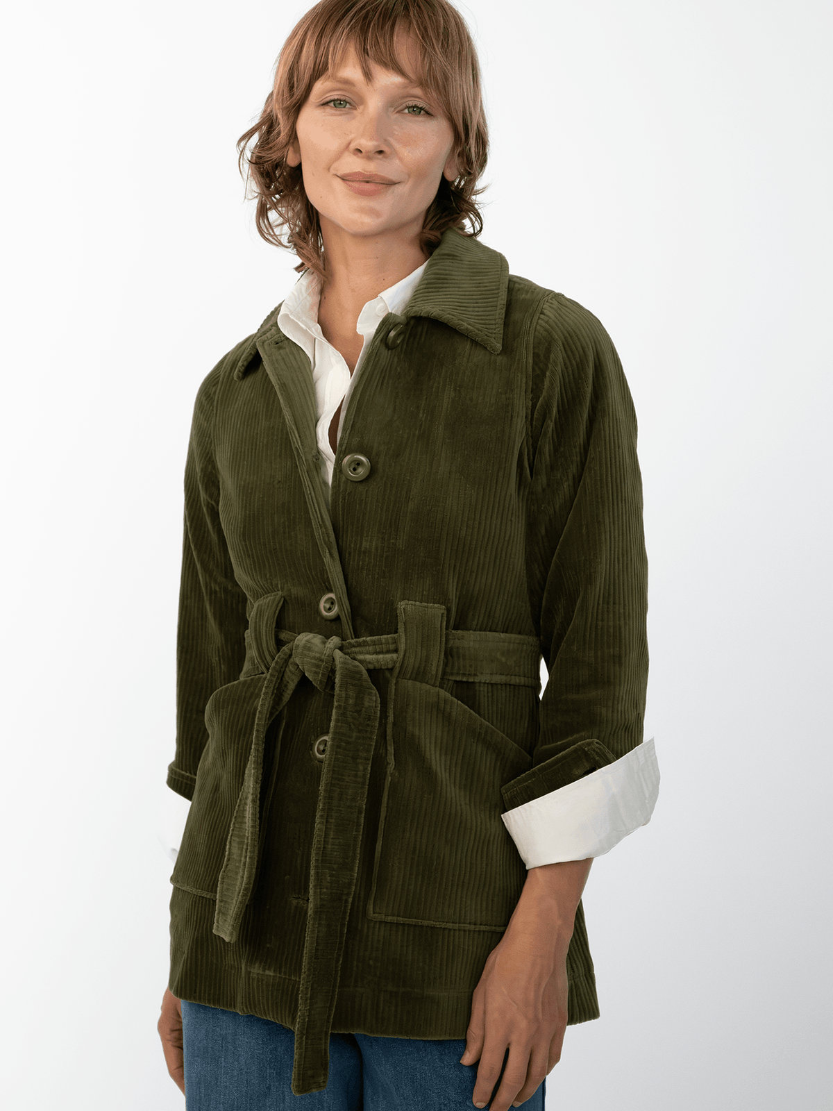 MORGAN jacket Olive Corduroy - Lesley Evers-blazer-cord suit-Jacket