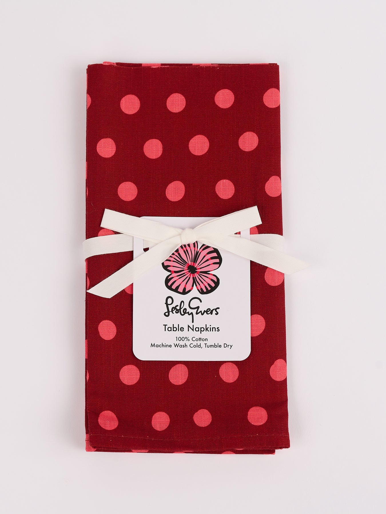 NAPKINS set of 4 Pink Dots - Lesley Evers-23-HG300-W1-Giftable-gifts under $50
