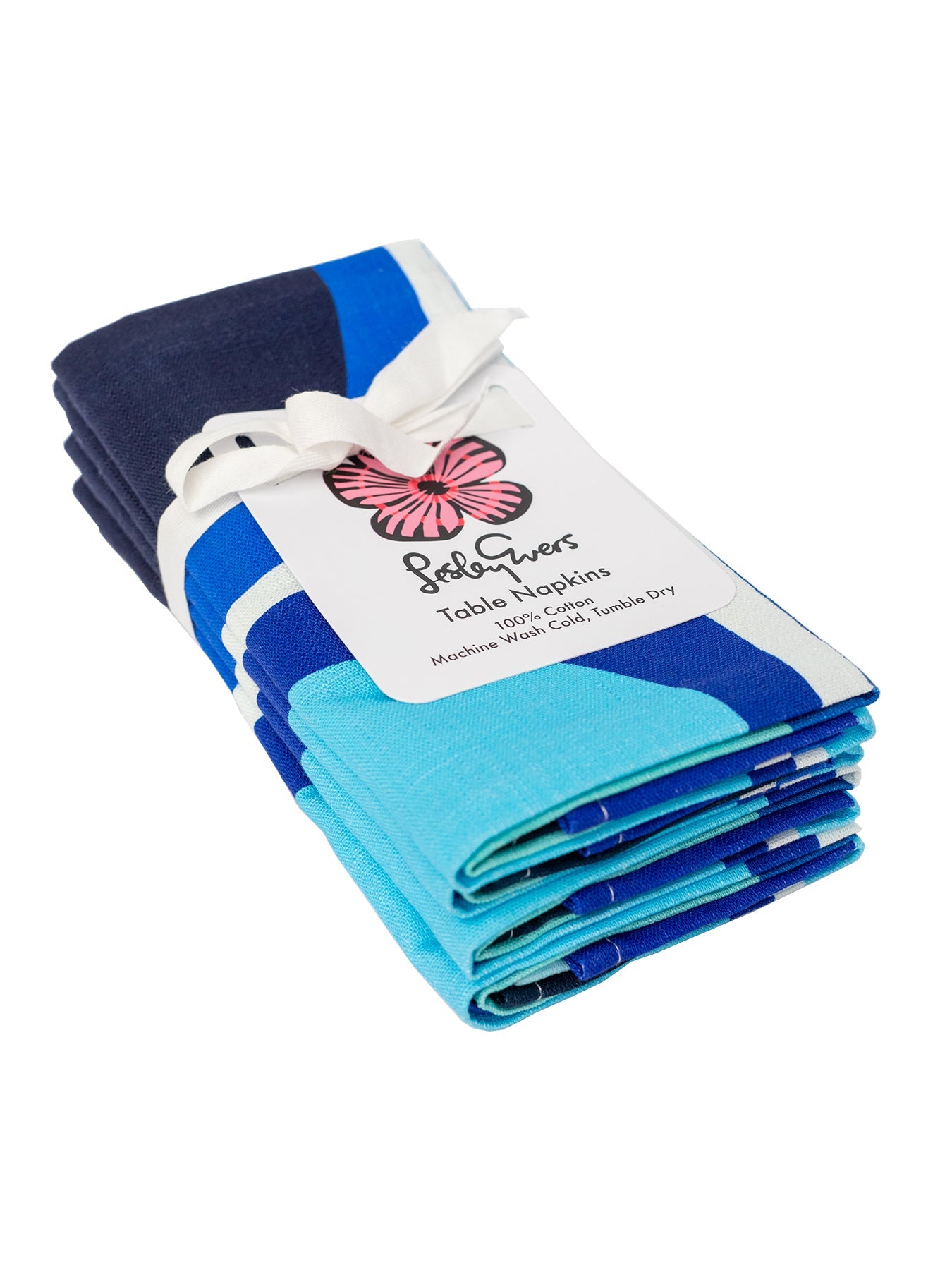 NAPKINS set of 4 Sea Glass Blue - Lesley Evers - 23 - HG300 - W1 - Dazzle Flower - Giftable