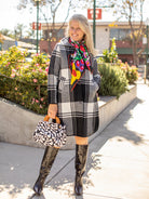 NATALIE coat Black and White Plaid - Lesley Evers - Best Seller - coat - outerwear