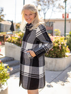 NATALIE coat Black and White Plaid - Lesley Evers - Best Seller - coat - outerwear