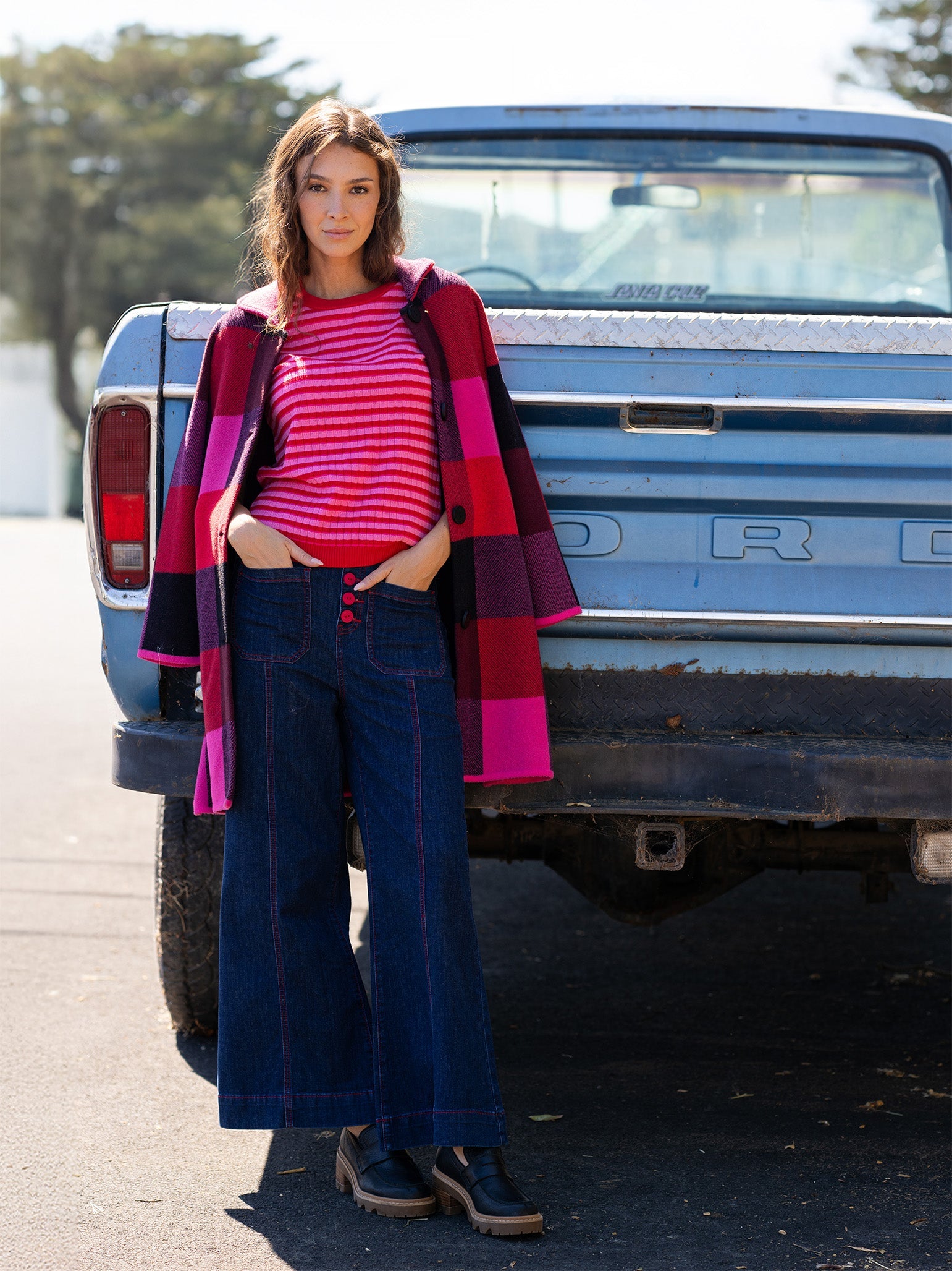 NATALIE coat Blackberry Plaid - Lesley Evers - Best Seller - coat - outerwear