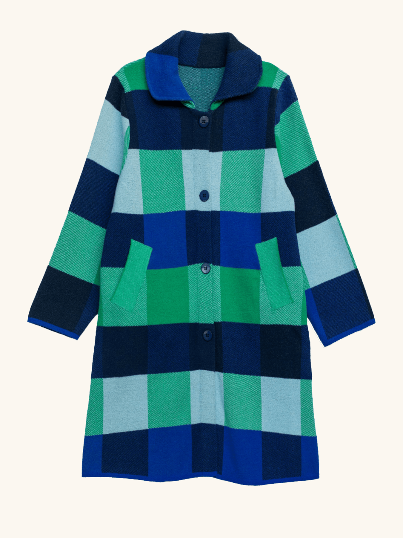 NATALIE coat Blueberry Plaid - Lesley Evers-Best Seller-coat-outerwear