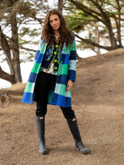 NATALIE coat Blueberry Plaid - Lesley Evers - Best Seller - coat - outerwear