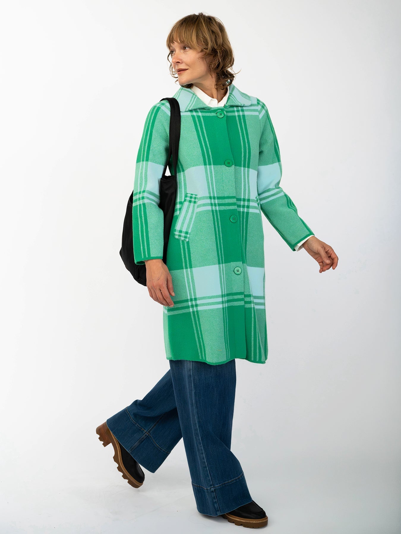 NATALIE coat Green Apple Plaid - Lesley Evers-Best Seller-coat-Imogen green 1