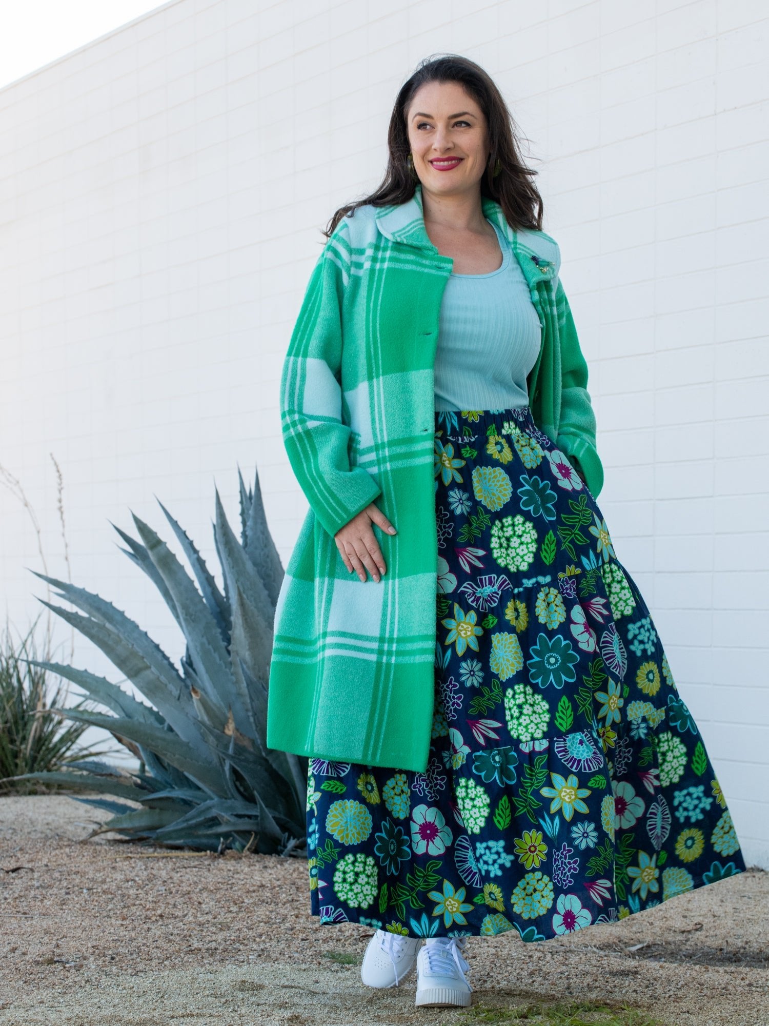 NATALIE coat Green Apple Plaid – Lesley Evers