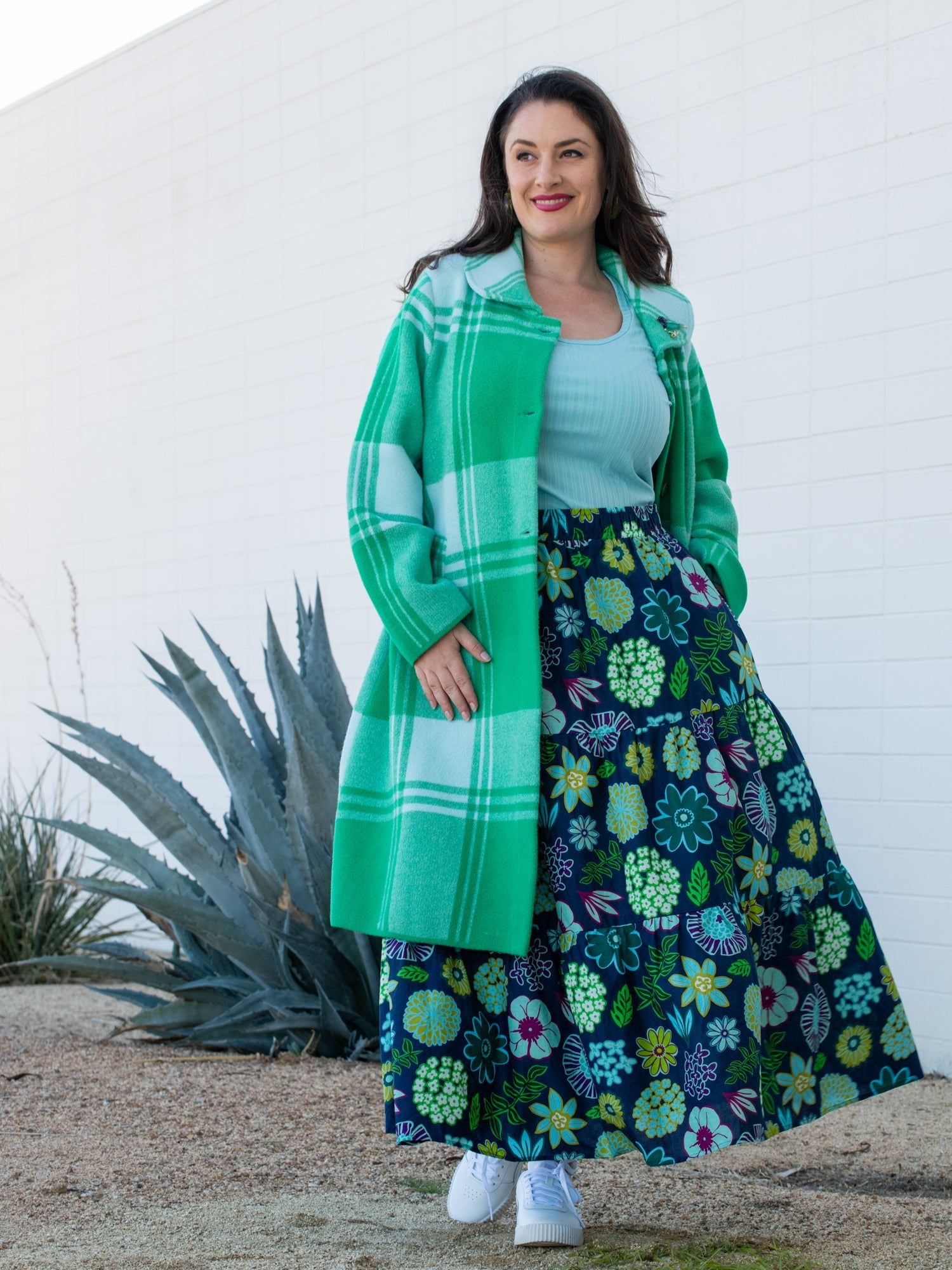 NATALIE coat Green Apple Plaid - Lesley Evers-Best Seller-coat-Imogen green 1