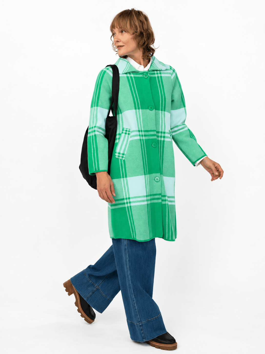 NATALIE coat Green Apple Plaid - Lesley Evers-Best Seller-coat-Imogen green 1